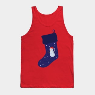 Christmas Stocking with snowman Tank Top